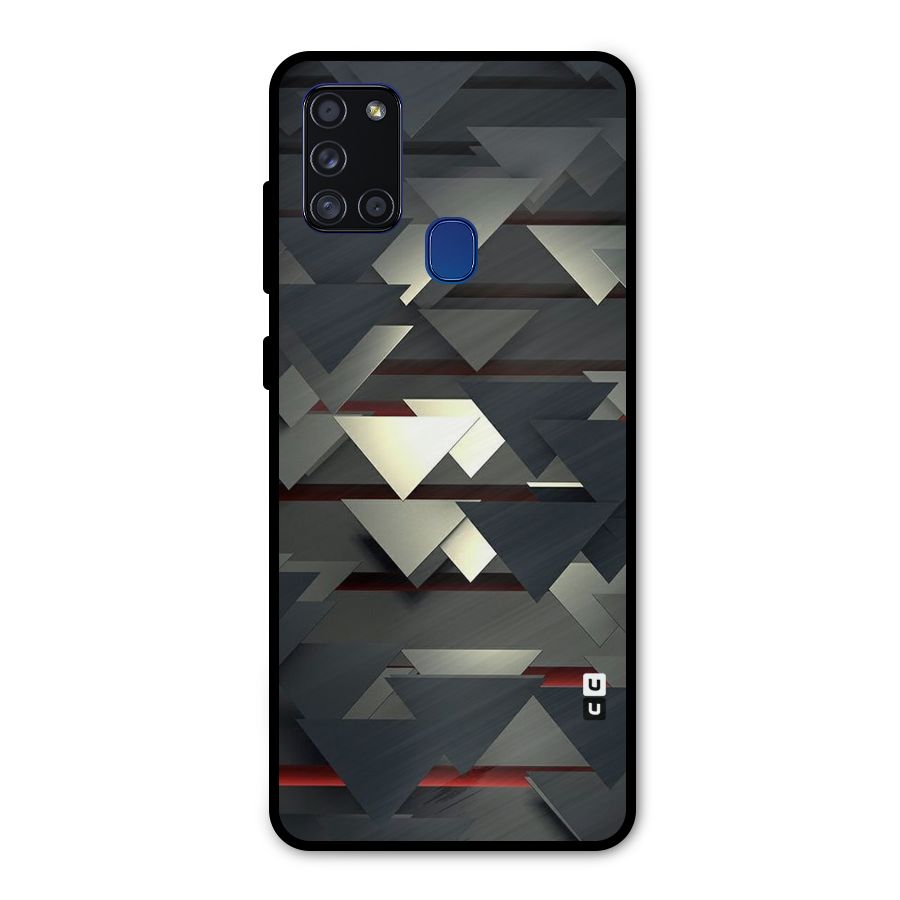 Classic Triangles Design Metal Back Case for Galaxy A21s