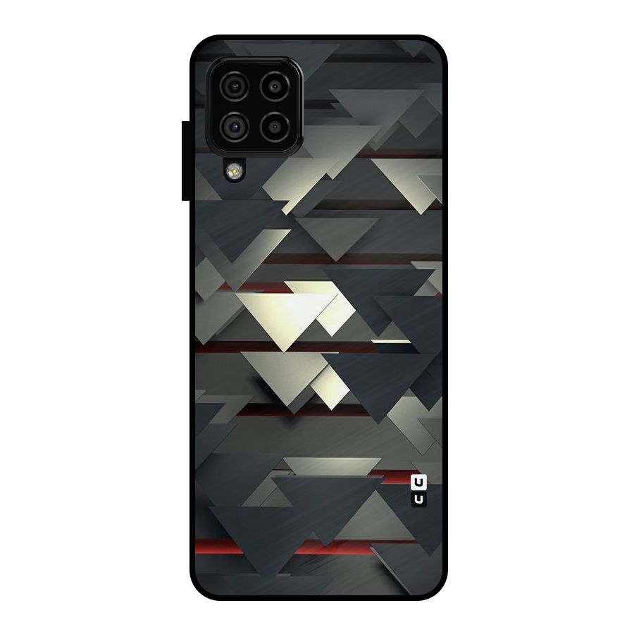 Classic Triangles Design Metal Back Case for Galaxy A22 4G