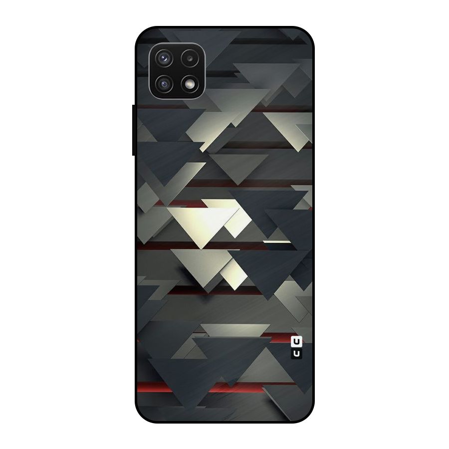 Classic Triangles Design Metal Back Case for Galaxy A22 5G