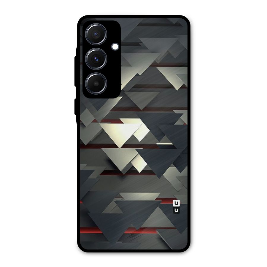 Classic Triangles Design Metal Back Case for Galaxy A55