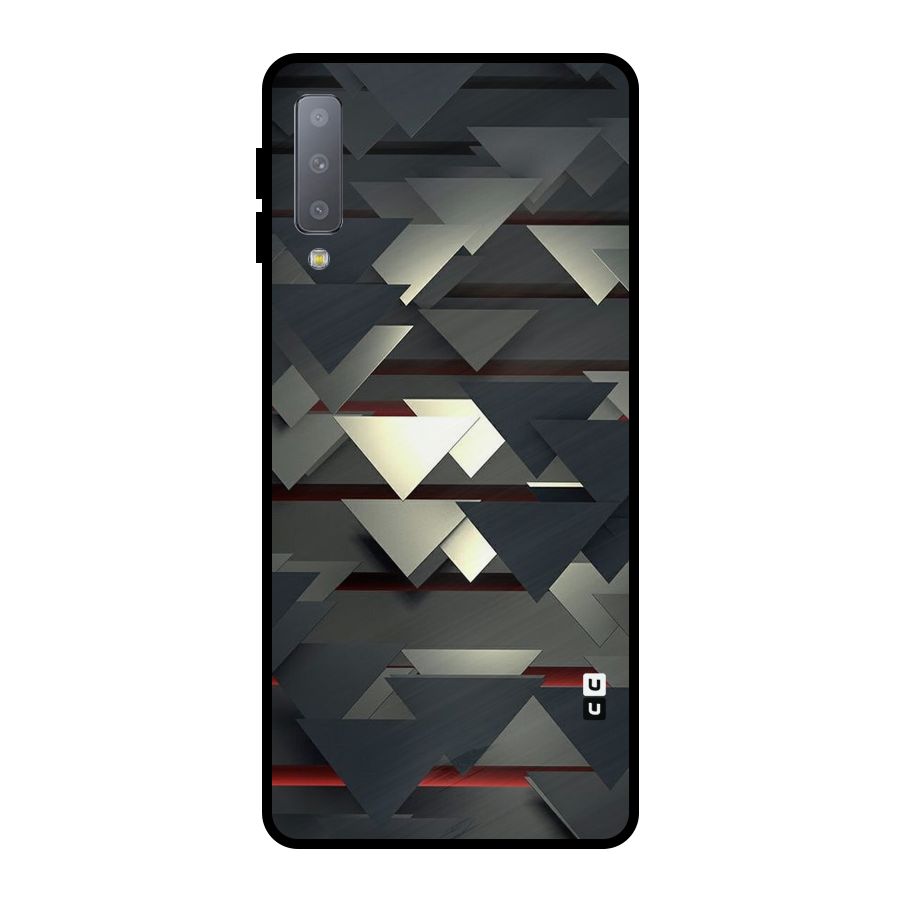 Classic Triangles Design Metal Back Case for Galaxy A7 (2018)