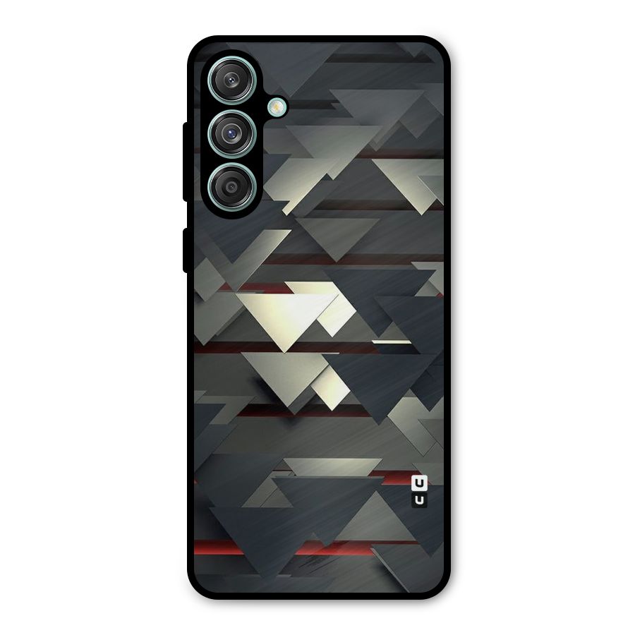 Classic Triangles Design Metal Back Case for Galaxy M55 5G