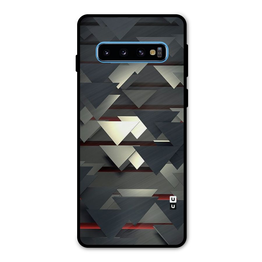 Classic Triangles Design Metal Back Case for Galaxy S10