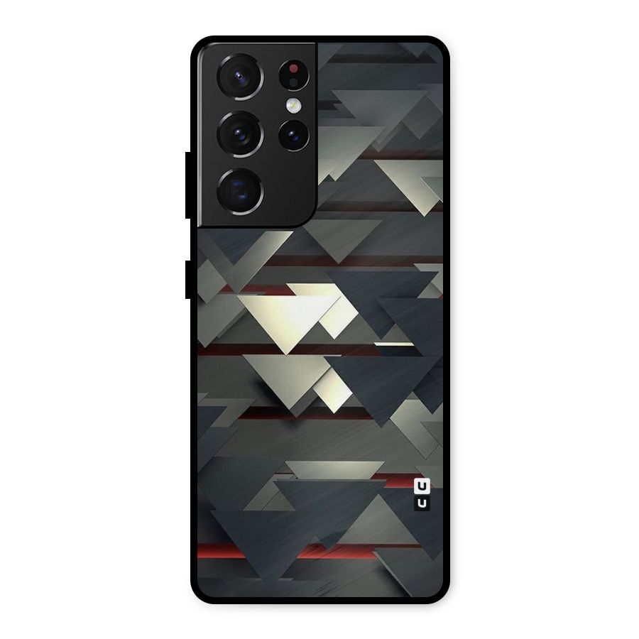 Classic Triangles Design Metal Back Case for Galaxy S21 Ultra 5G