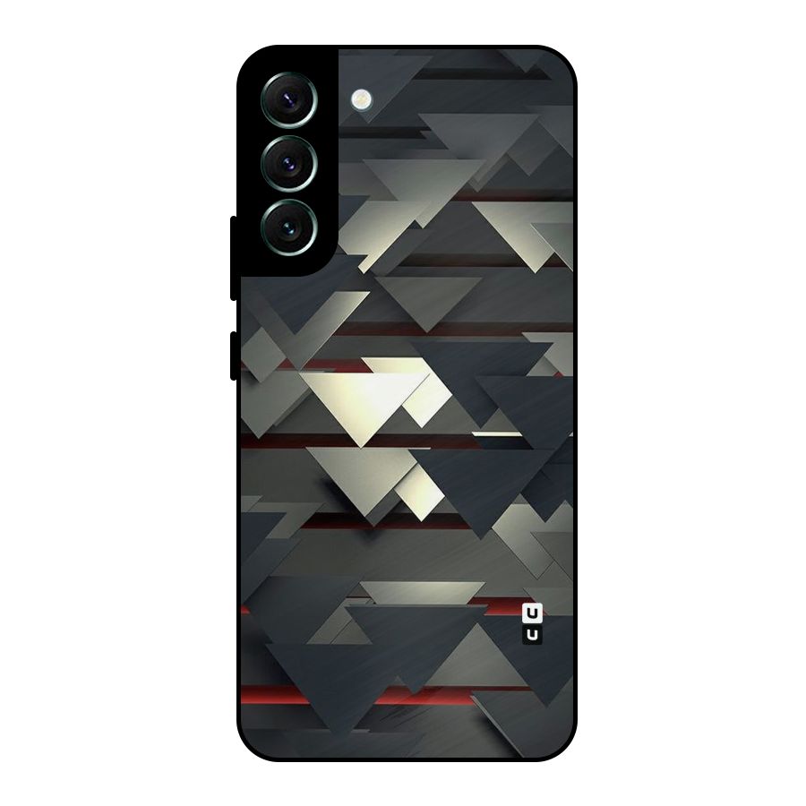 Classic Triangles Design Metal Back Case for Galaxy S22 Plus 5G