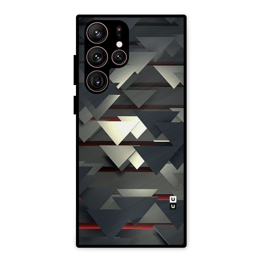 Classic Triangles Design Metal Back Case for Galaxy S22 Ultra 5G