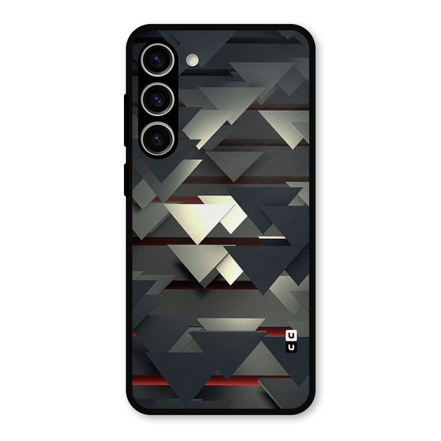 Classic Triangles Design Metal Back Case for Galaxy S23 Plus