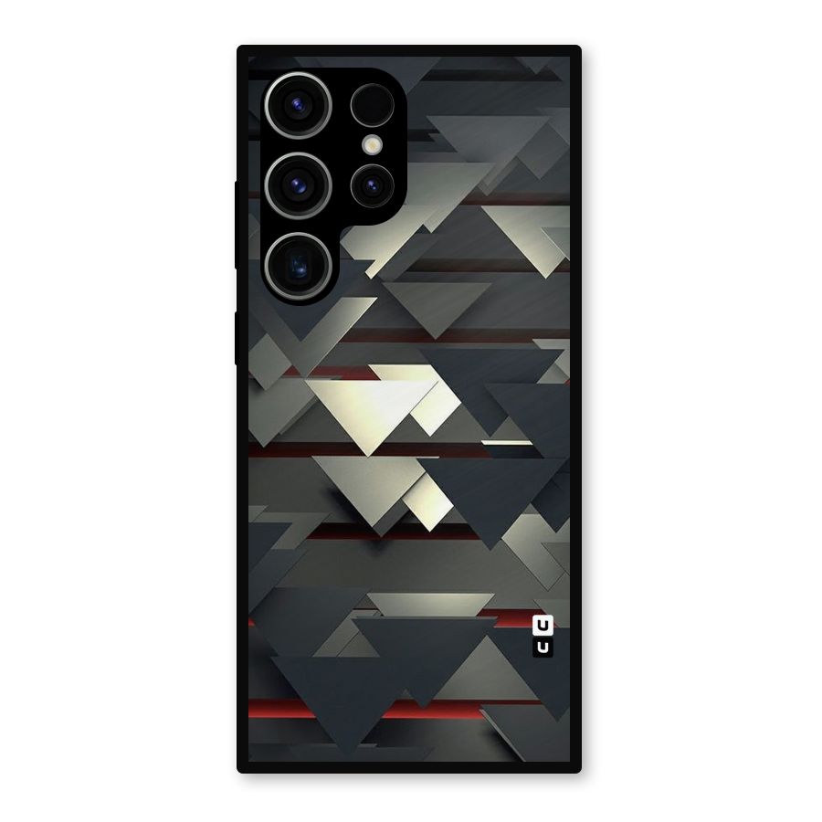 Classic Triangles Design Metal Back Case for Galaxy S23 Ultra