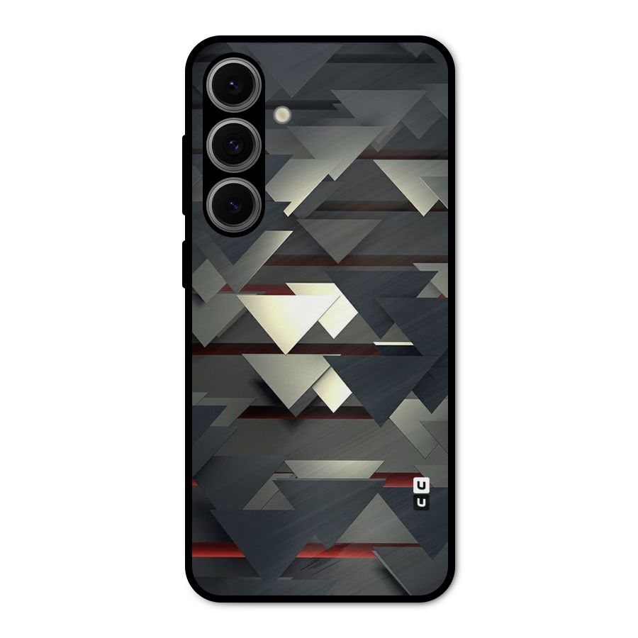 Classic Triangles Design Metal Back Case for Galaxy S24 FE