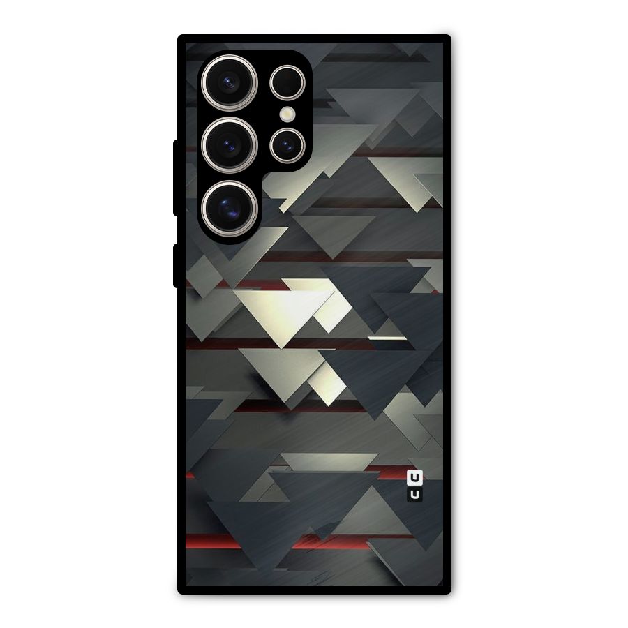 Classic Triangles Design Metal Back Case for Galaxy S24 Ultra