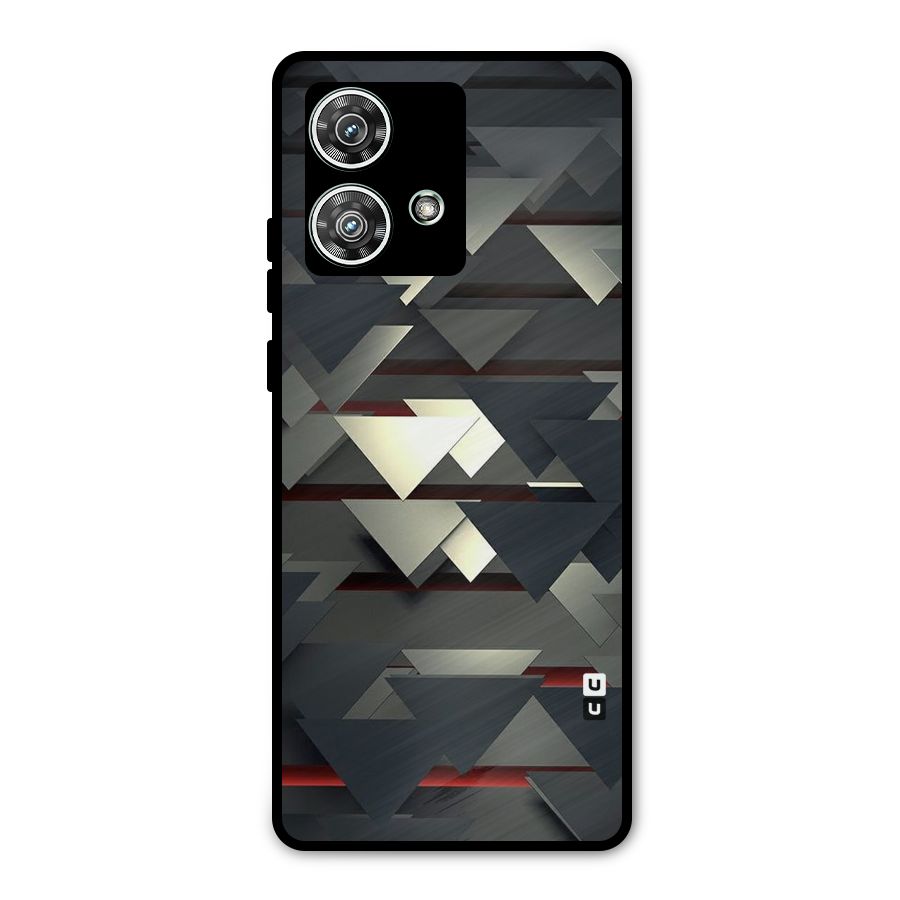 Classic Triangles Design Metal Back Case for Motorola Edge 40 Neo