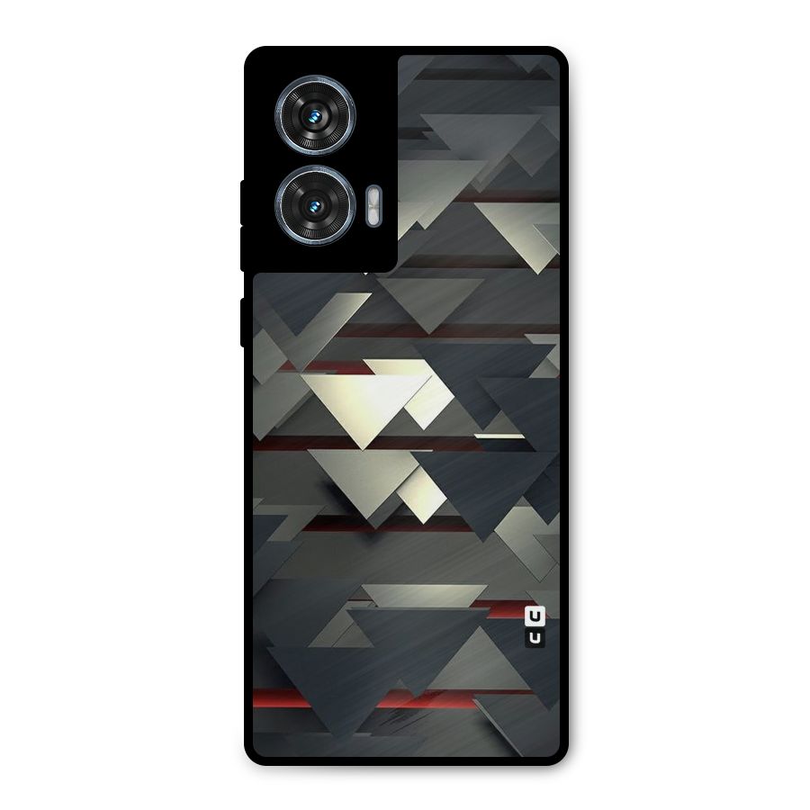 Classic Triangles Design Metal Back Case for Motorola Edge 50 Fusion