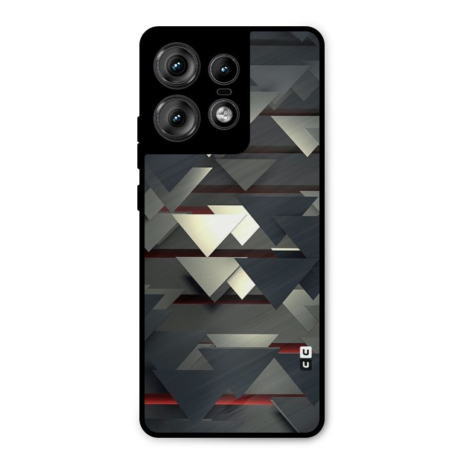 Classic Triangles Design Metal Back Case for Motorola Edge 50 Pro