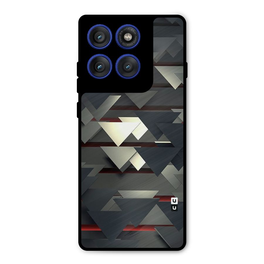 Classic Triangles Design Metal Back Case for Motorola Edge 60 Pro