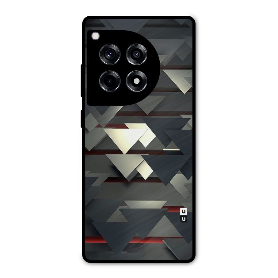 Classic Triangles Design Metal Back Case for OnePlus 12R