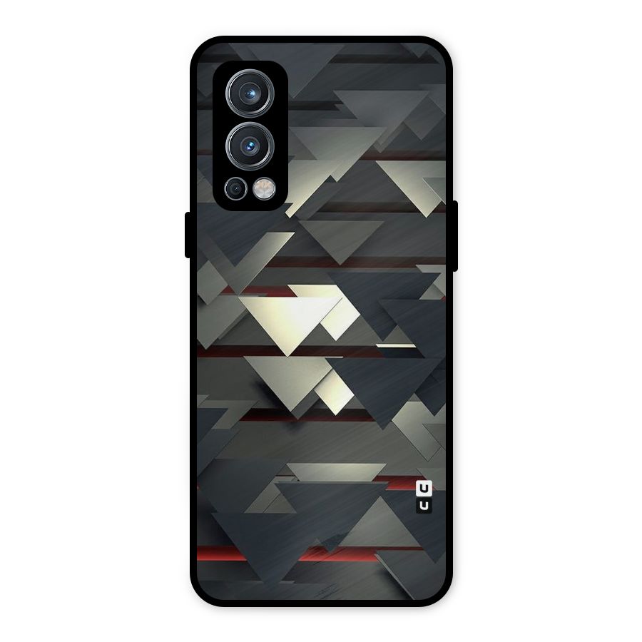 Classic Triangles Design Metal Back Case for OnePlus Nord 2 5G