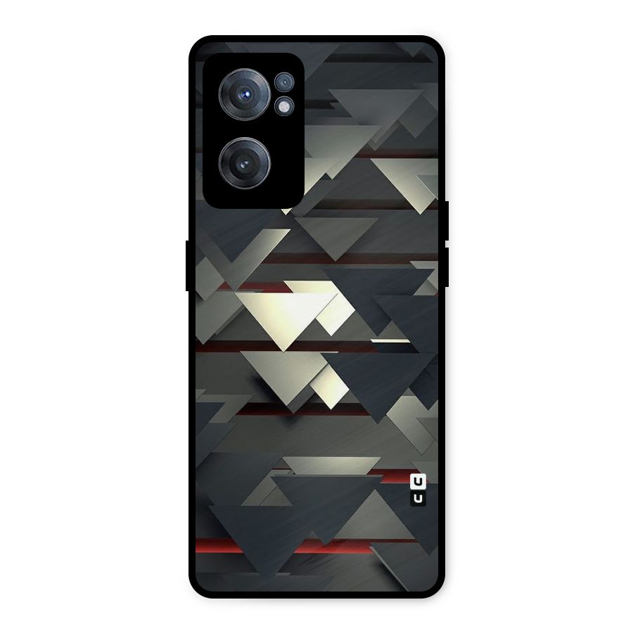 Classic Triangles Design Metal Back Case for OnePlus Nord CE 2 5G