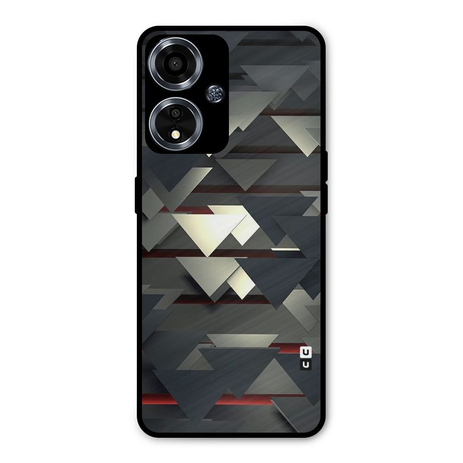 Classic Triangles Design Metal Back Case for Oppo A59