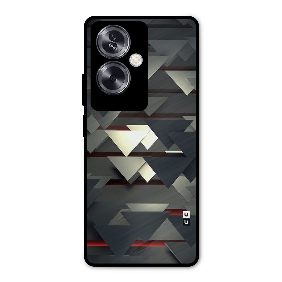 Classic Triangles Design Metal Back Case for Oppo A79 5G