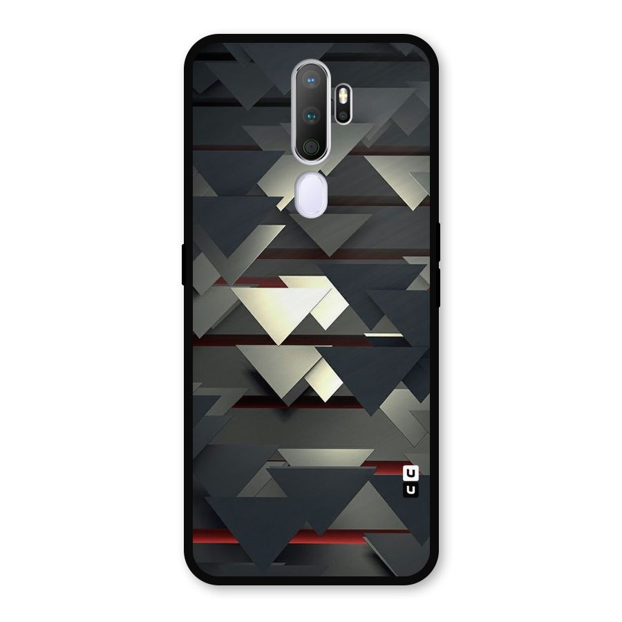 Classic Triangles Design Metal Back Case for Oppo A9 (2020)
