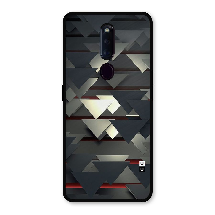 Classic Triangles Design Metal Back Case for Oppo F11 Pro