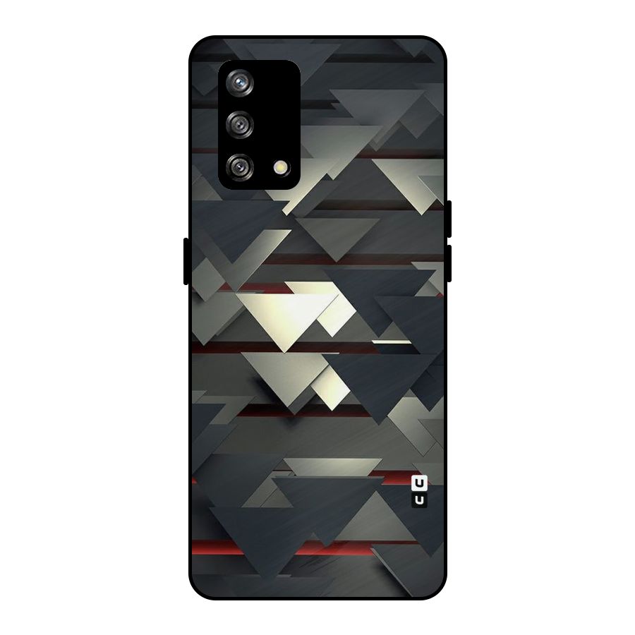 Classic Triangles Design Metal Back Case for Oppo F19