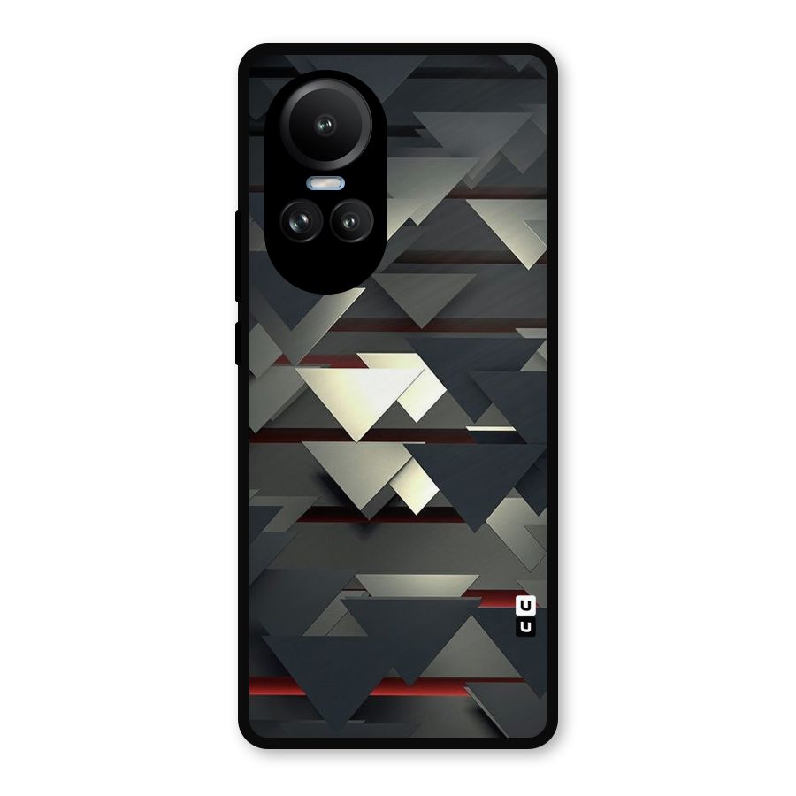 Classic Triangles Design Metal Back Case for Oppo Reno10 Pro