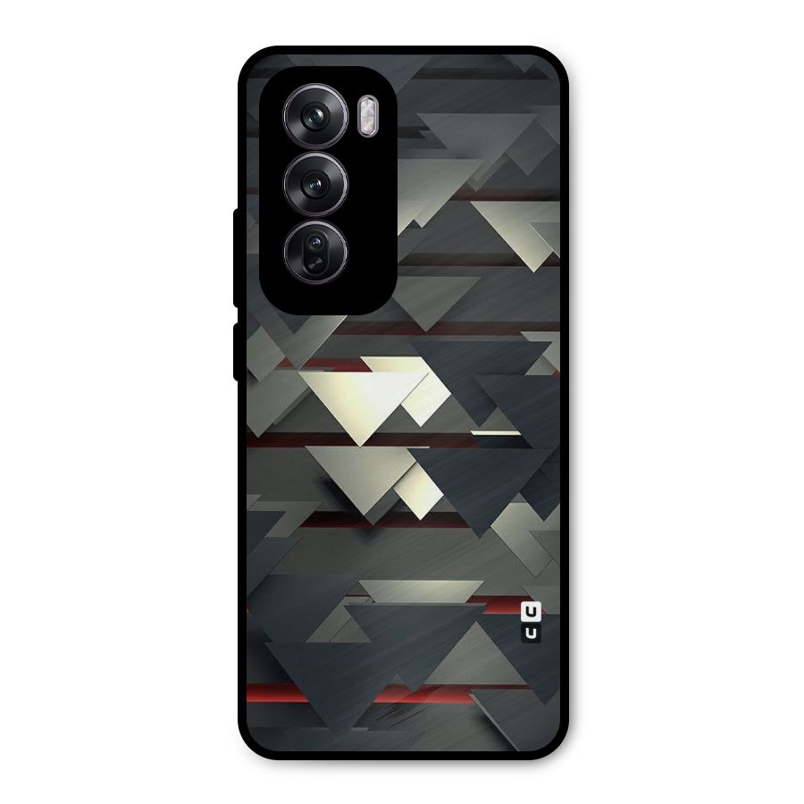 Classic Triangles Design Metal Back Case for Oppo Reno12 Pro