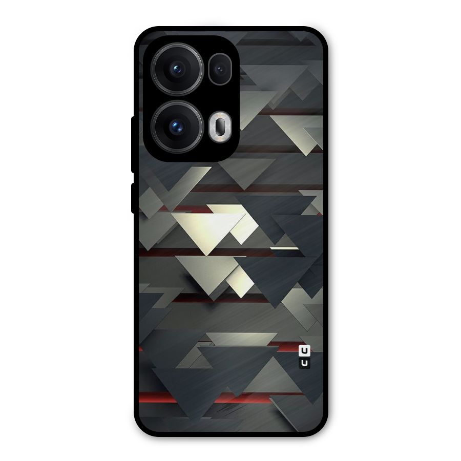 Classic Triangles Design Metal Back Case for Oppo Reno13 Pro
