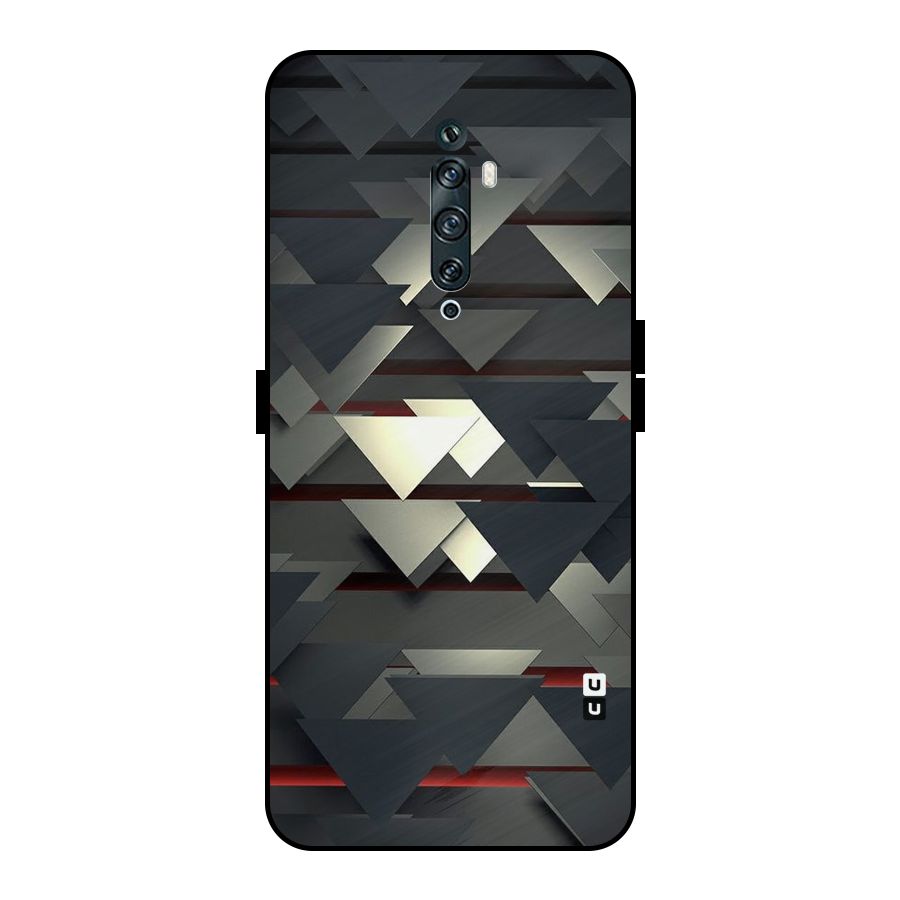 Classic Triangles Design Metal Back Case for Oppo Reno2 F