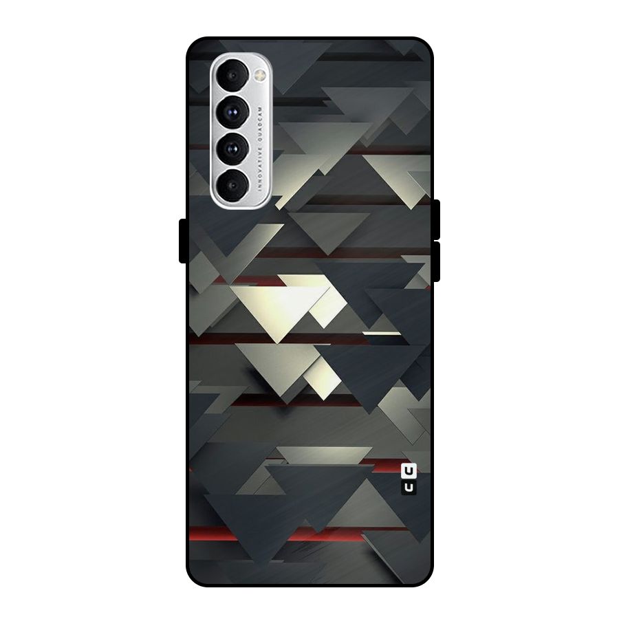 Classic Triangles Design Metal Back Case for Oppo Reno4 Pro