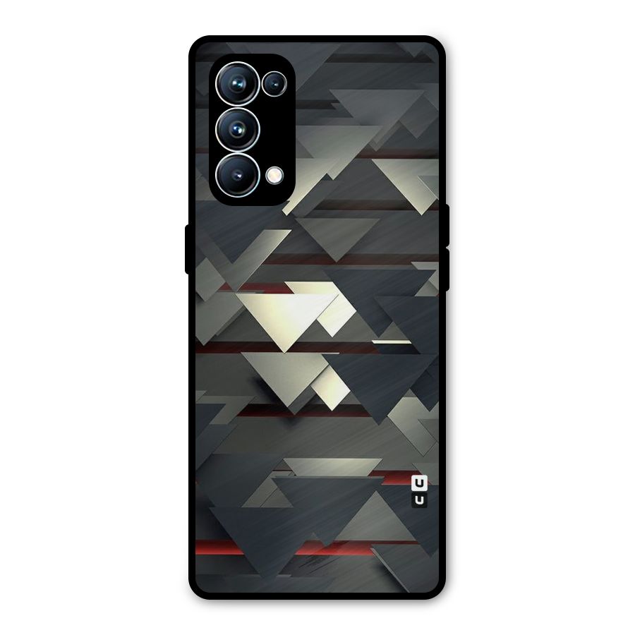 Classic Triangles Design Metal Back Case for Oppo Reno5 Pro 5G