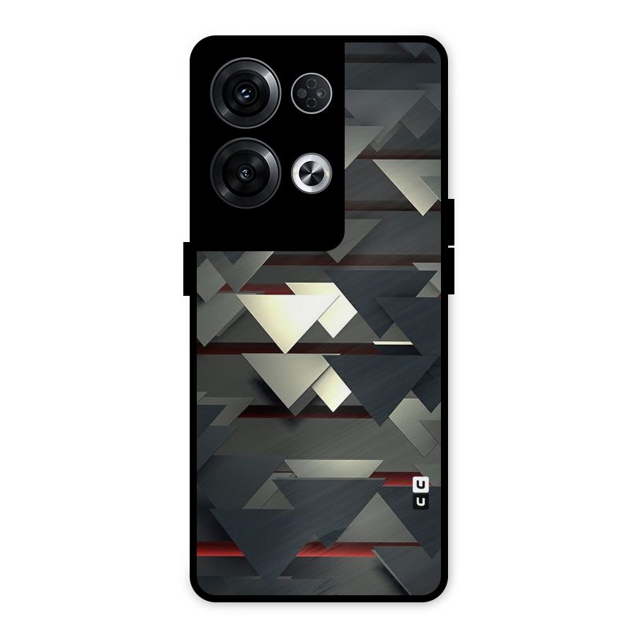 Classic Triangles Design Metal Back Case for Oppo Reno8 Pro 5G