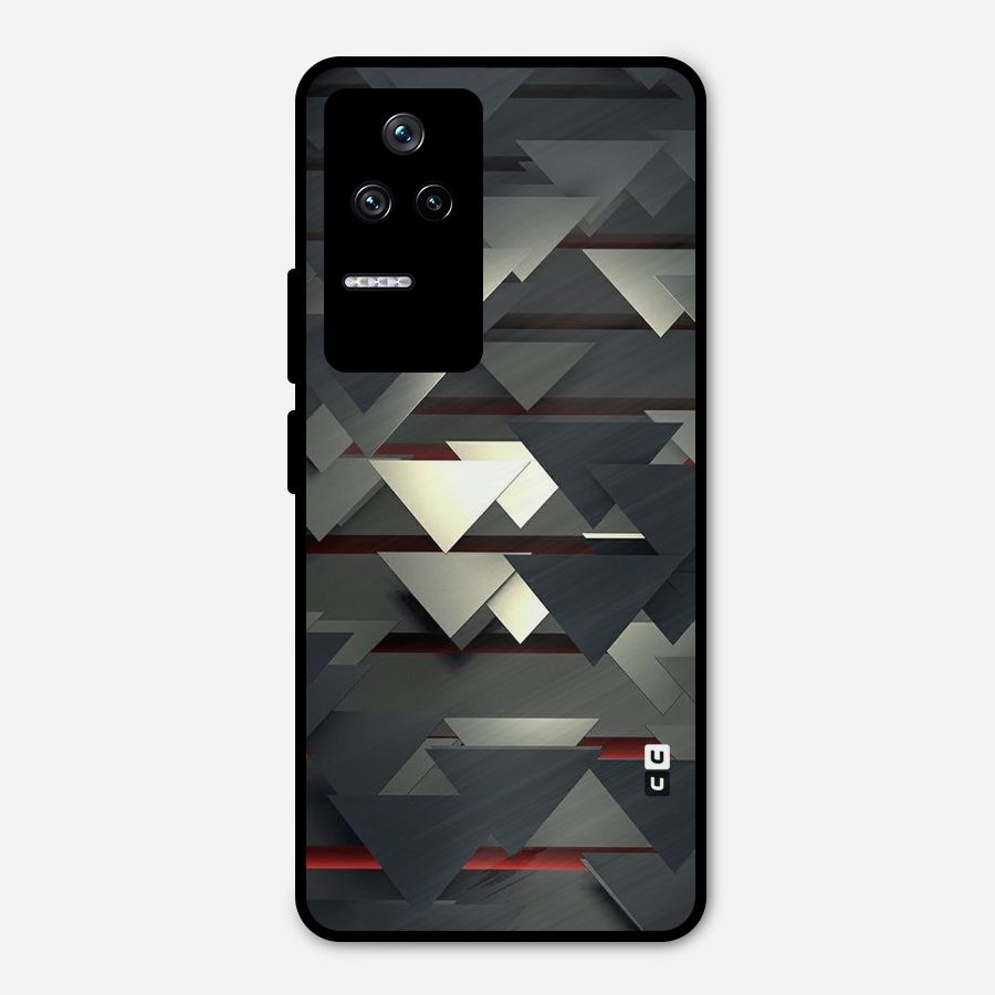 Classic Triangles Design Metal Back Case for Poco F4 5G