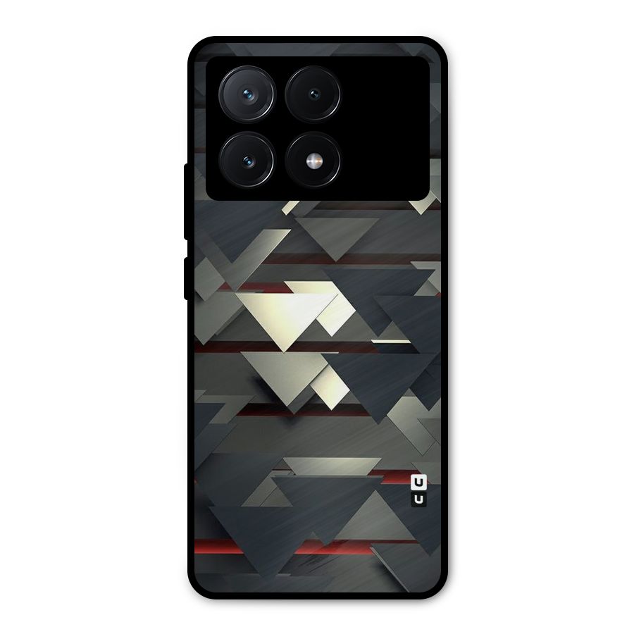 Classic Triangles Design Metal Back Case for Poco X6 Pro