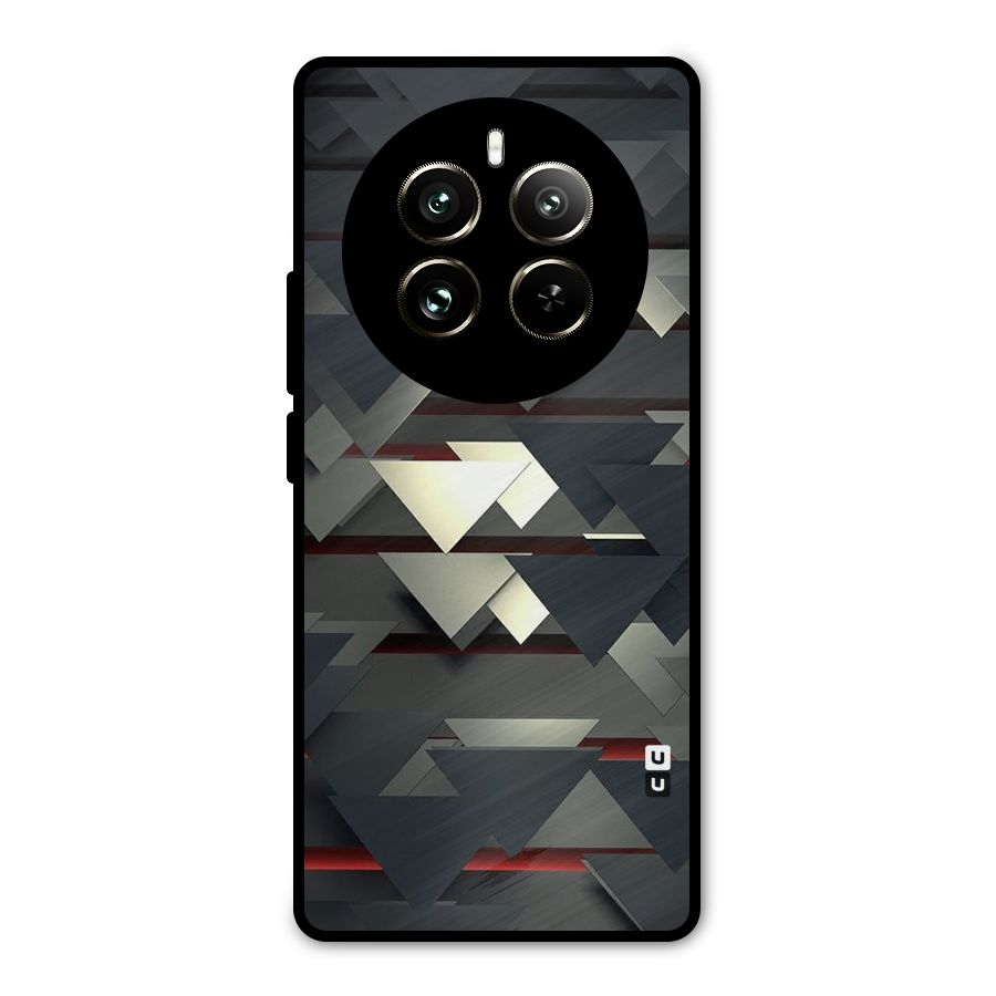 Classic Triangles Design Metal Back Case for Realme 12 Pro