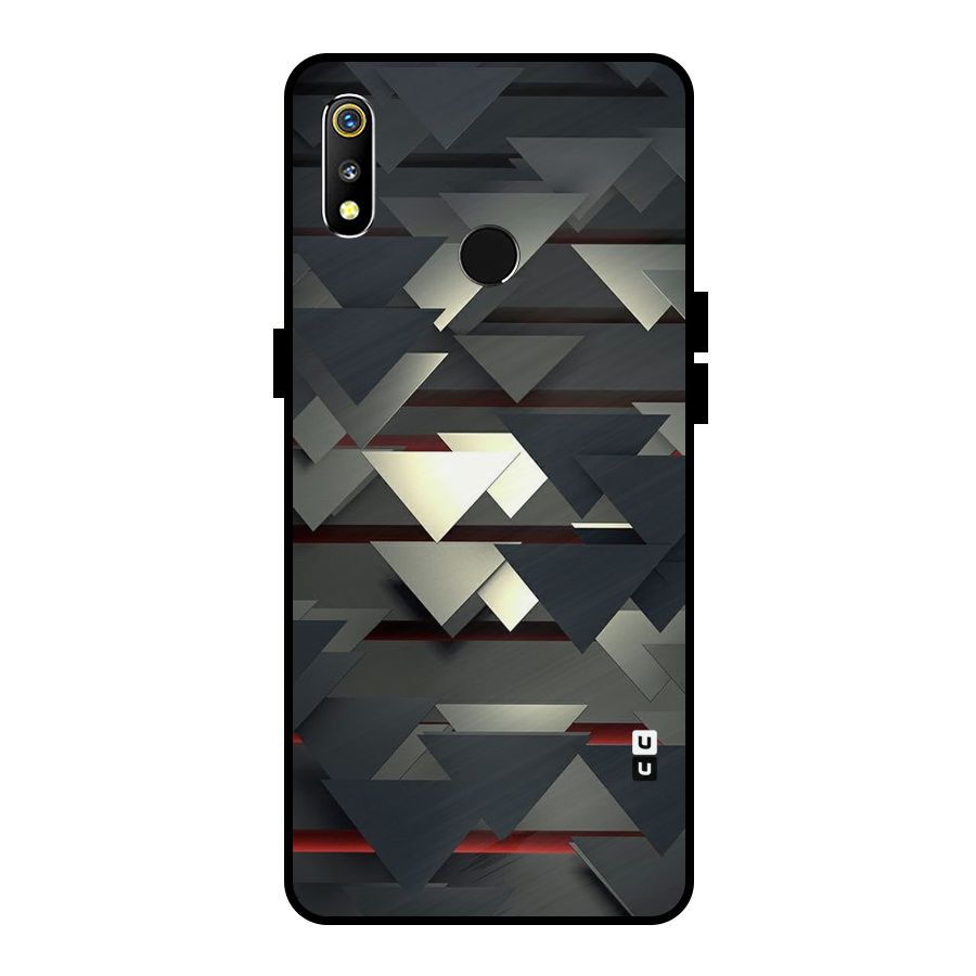 Classic Triangles Design Metal Back Case for Realme 3