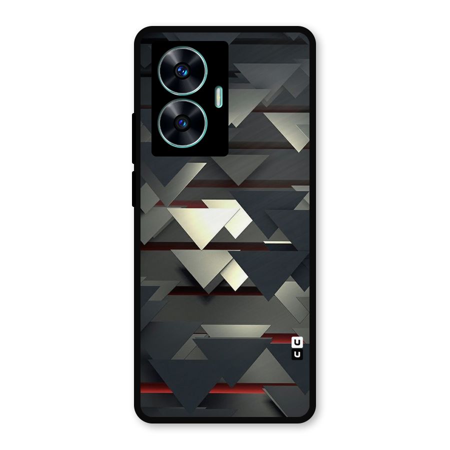 Classic Triangles Design Metal Back Case for Realme C55