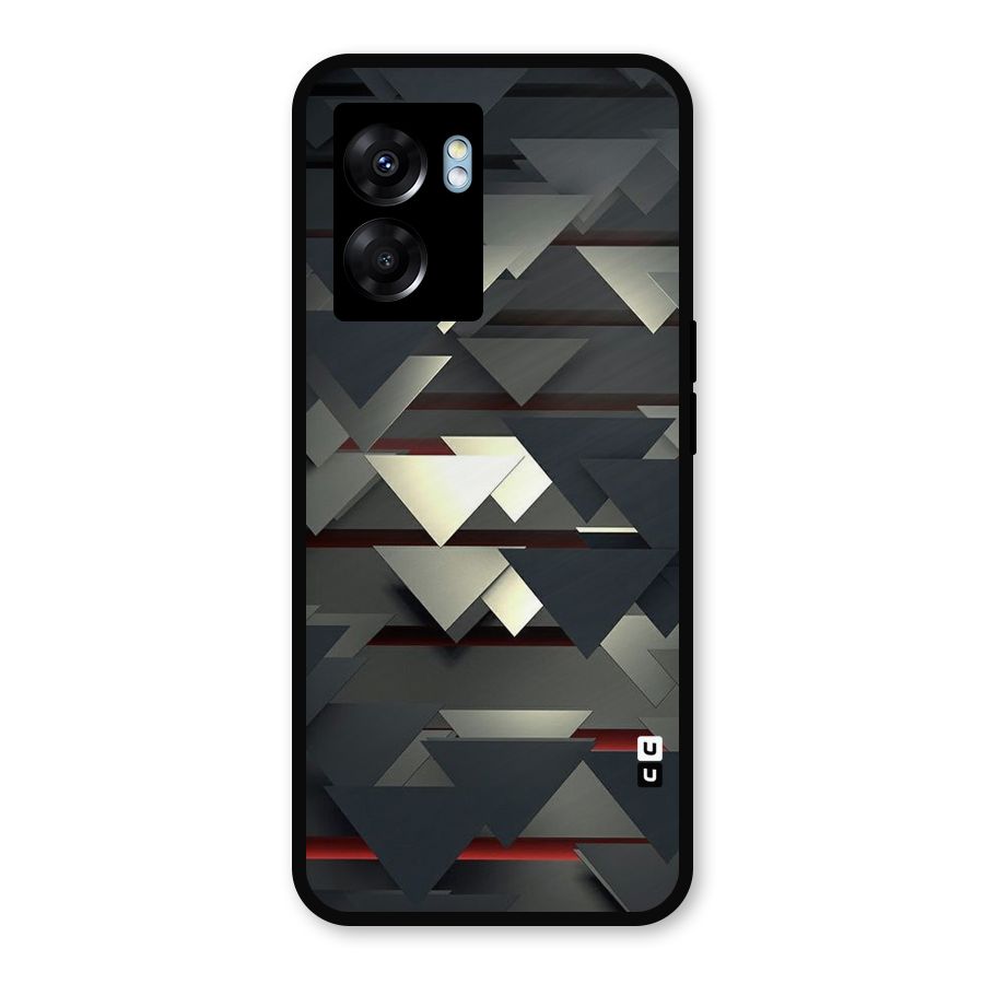 Classic Triangles Design Metal Back Case for Realme Narzo 50 5G