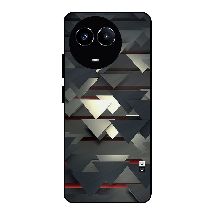 Classic Triangles Design Metal Back Case for Realme Narzo 60X