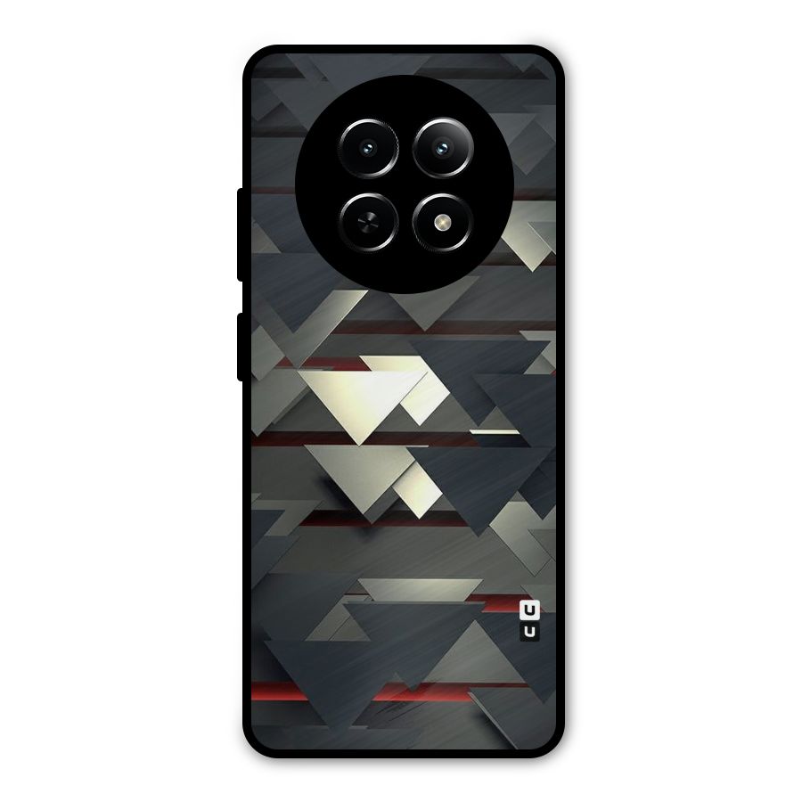 Classic Triangles Design Metal Back Case for Realme Narzo 70x 5G