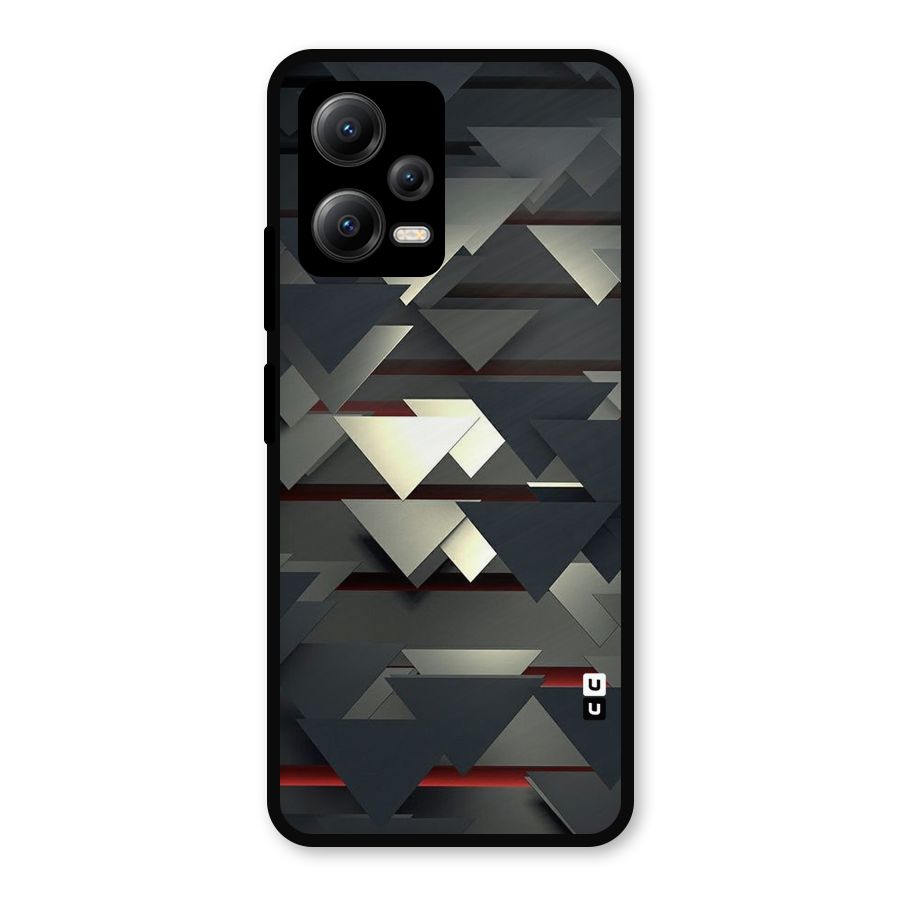 Classic Triangles Design Metal Back Case for Redmi Note 12 5G