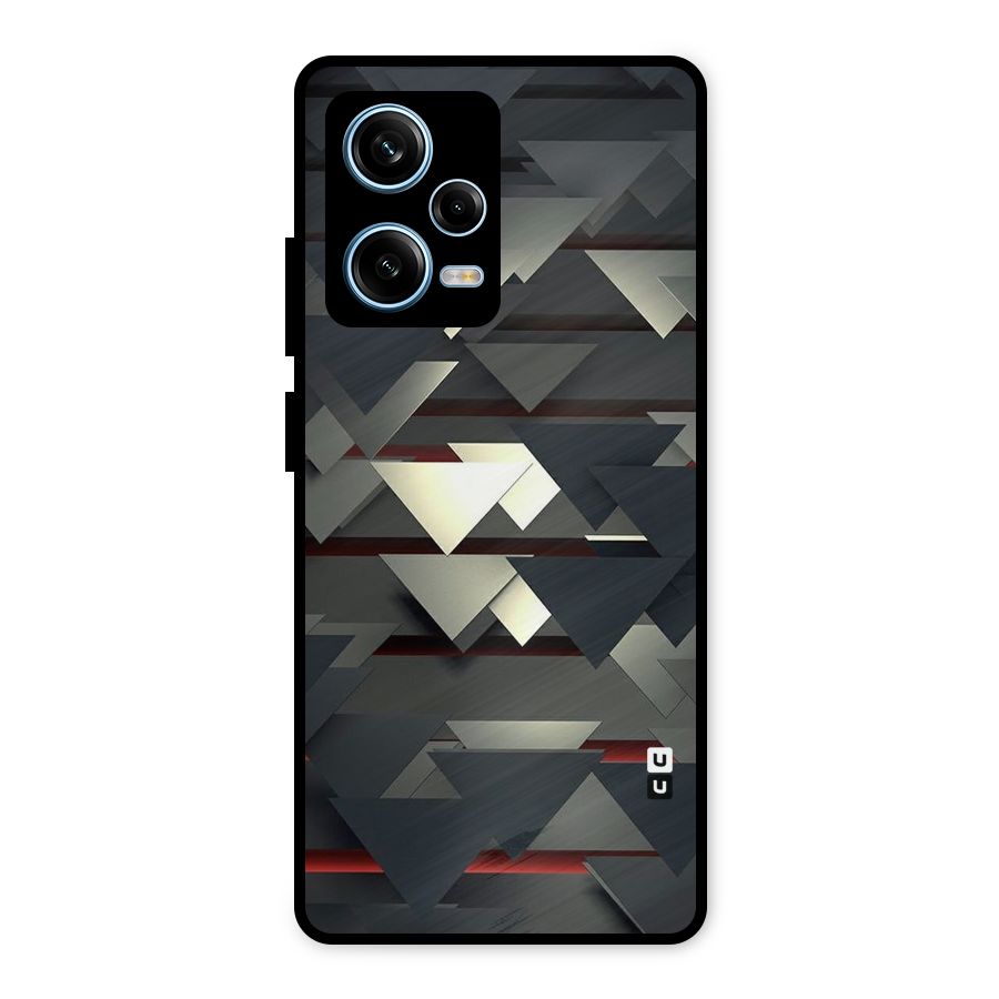 Classic Triangles Design Metal Back Case for Redmi Note 12 Pro