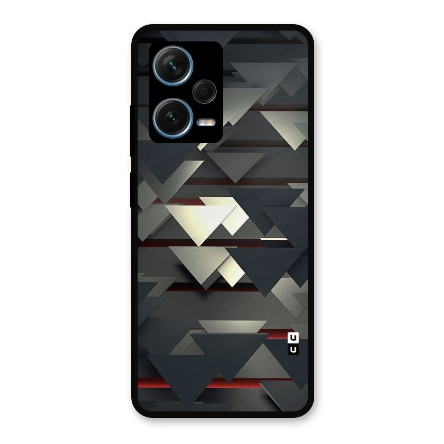 Classic Triangles Design Metal Back Case for Redmi Note 12 Pro Plus 5G