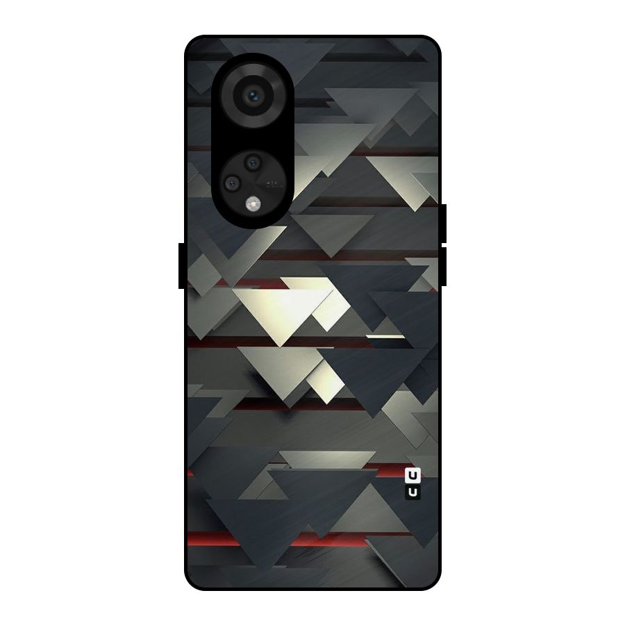 Classic Triangles Design Metal Back Case for Reno8 T 5G