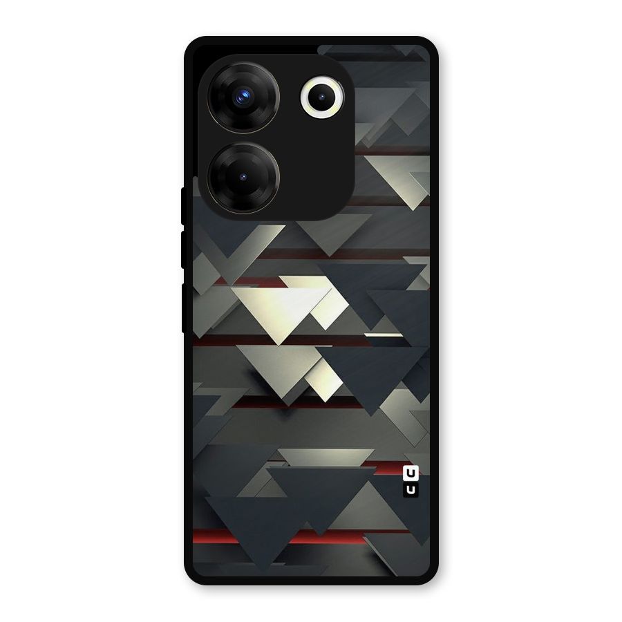 Classic Triangles Design Metal Back Case for Tecno Camon 20