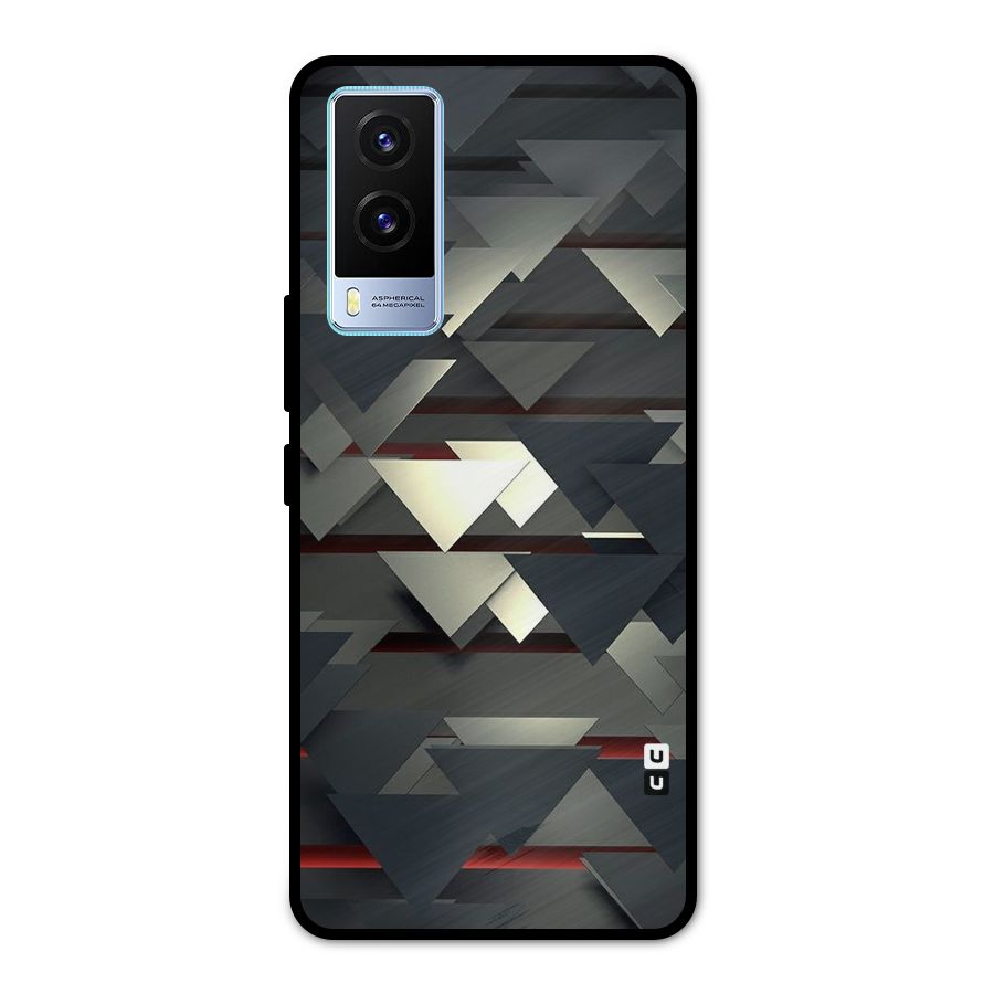 Classic Triangles Design Metal Back Case for Vivo V21e 5G