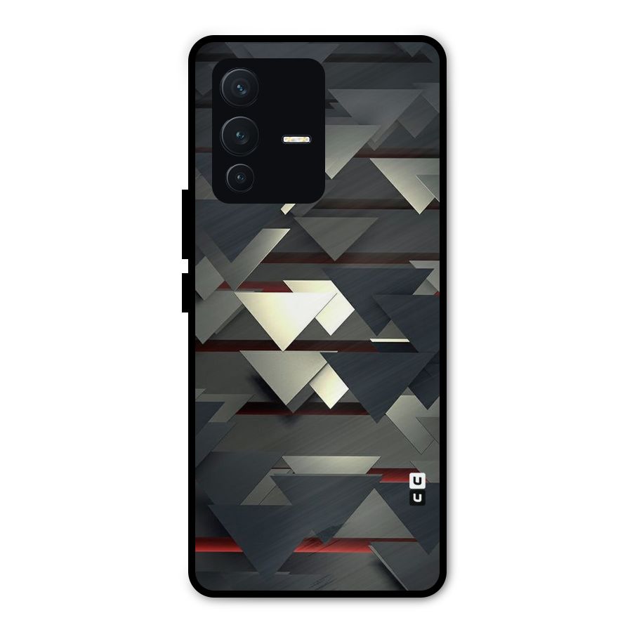 Classic Triangles Design Metal Back Case for Vivo V23 Pro