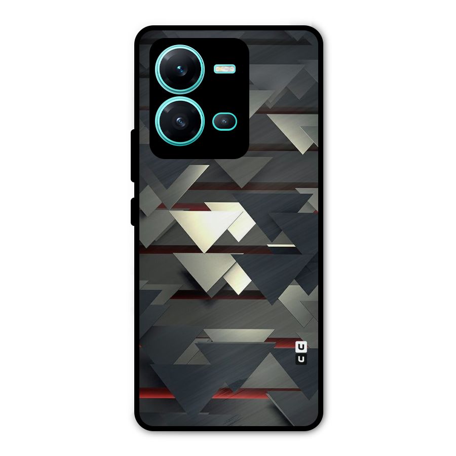 Classic Triangles Design Metal Back Case for Vivo V25