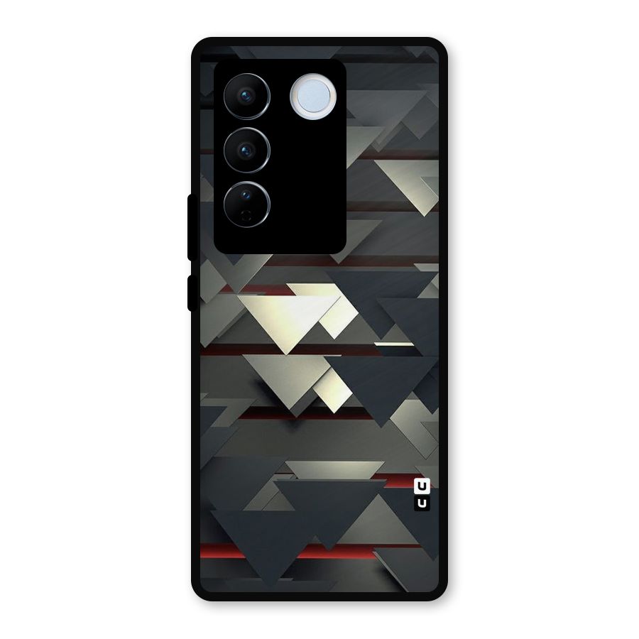 Classic Triangles Design Metal Back Case for Vivo V27 Pro